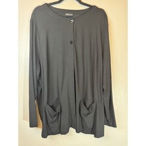J Jill 2 Button Black Long Sleeved Cardigan‎ No Size Tag PTP 24
